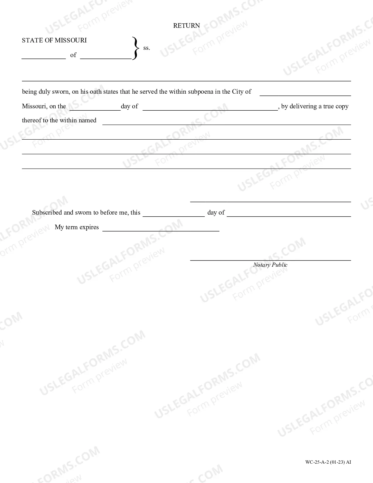 Preview Subpoena Duces Tecum