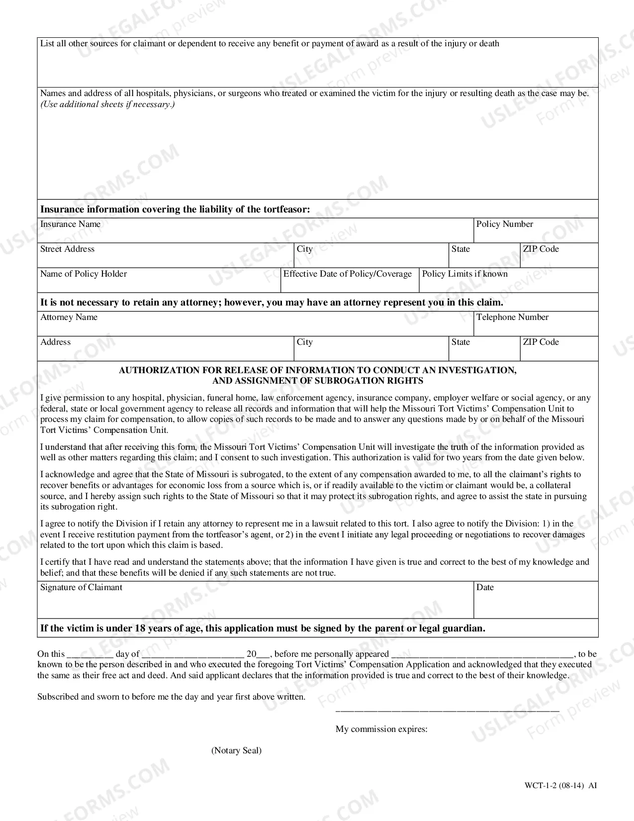 Preview Tort Victims Compensation Claim