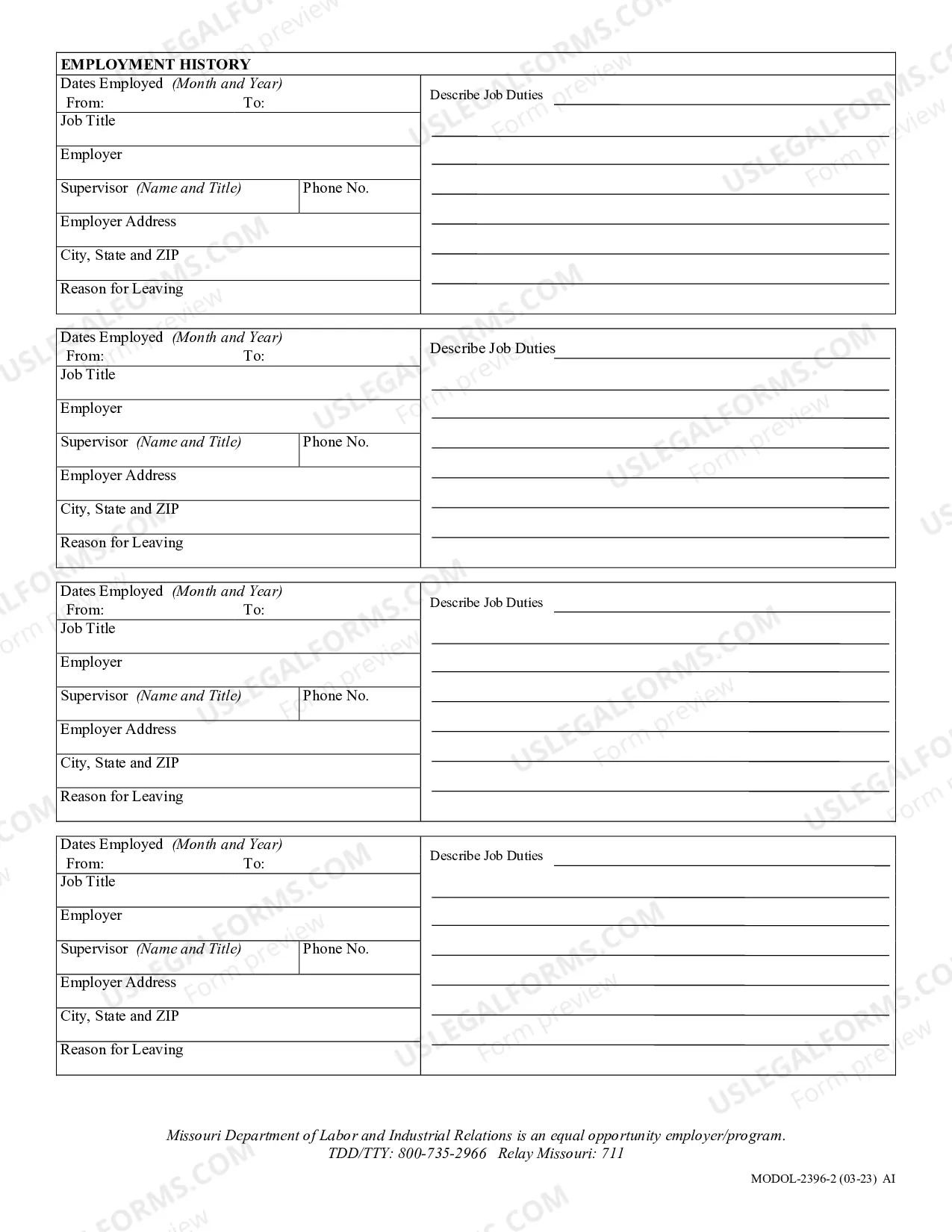 Preview Application for Employment