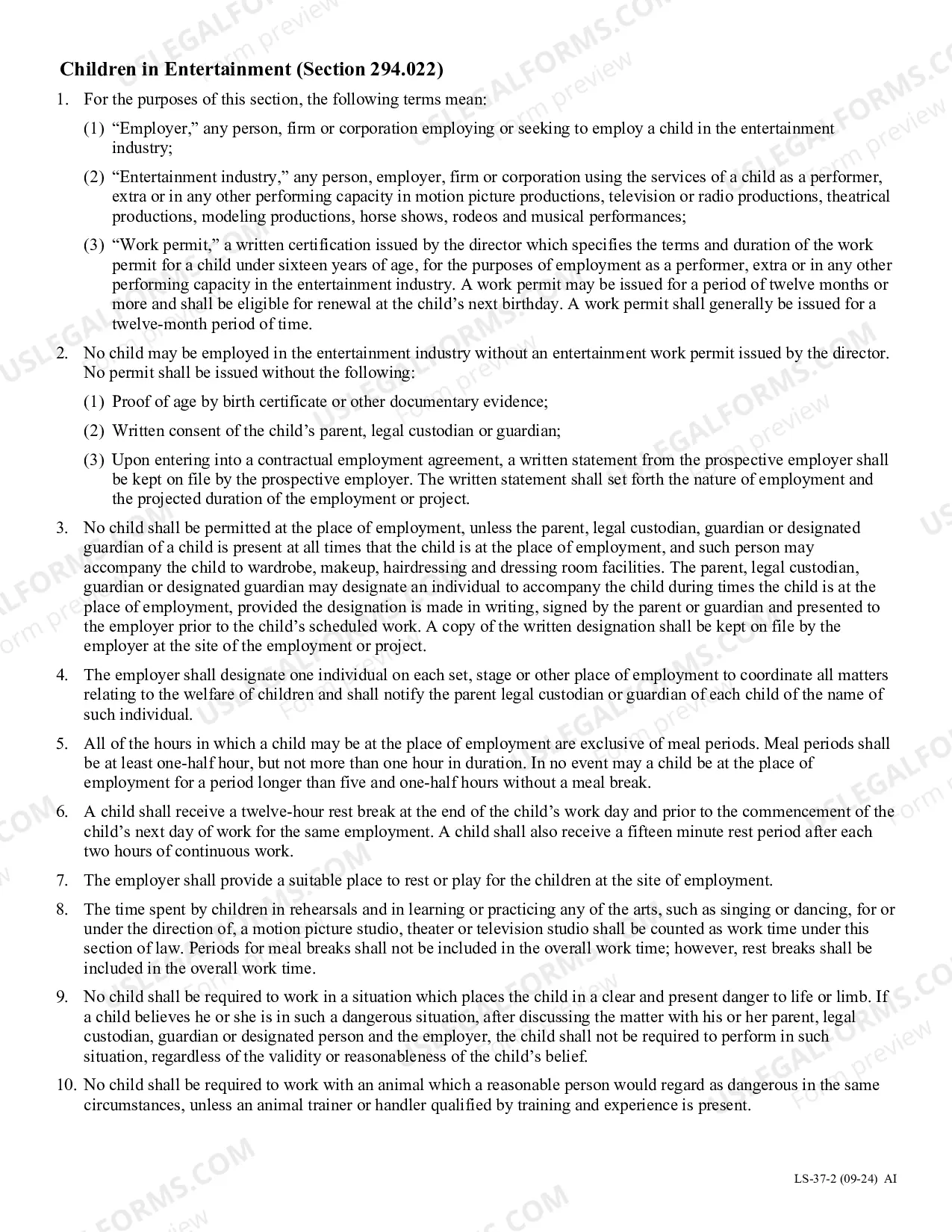 Preview Entertainment Work Permit Request
