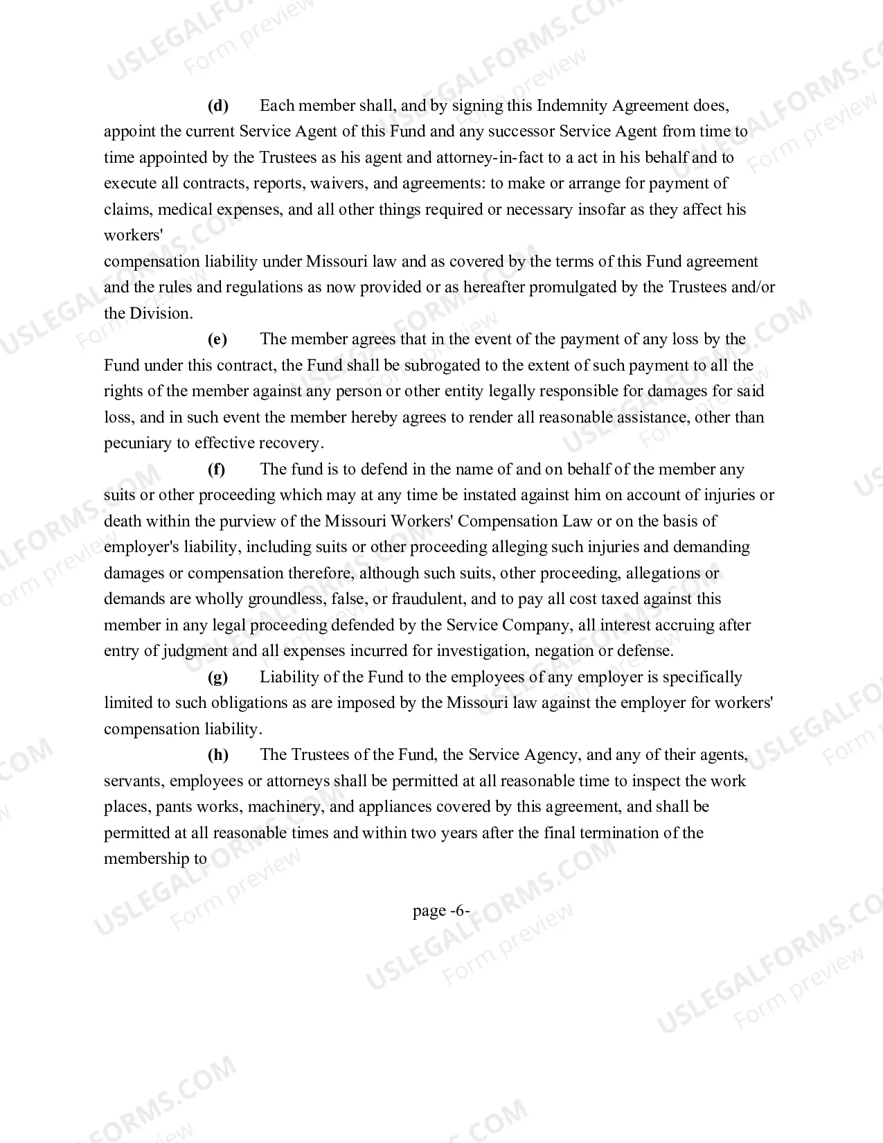 Preview Indemnity (Trust) Agreement