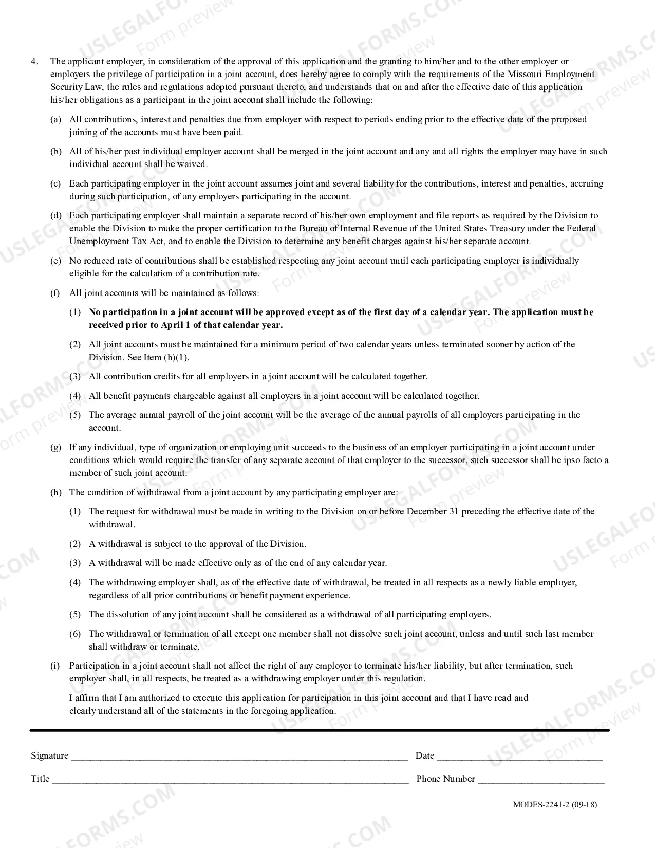 Preview Application for Joint Account