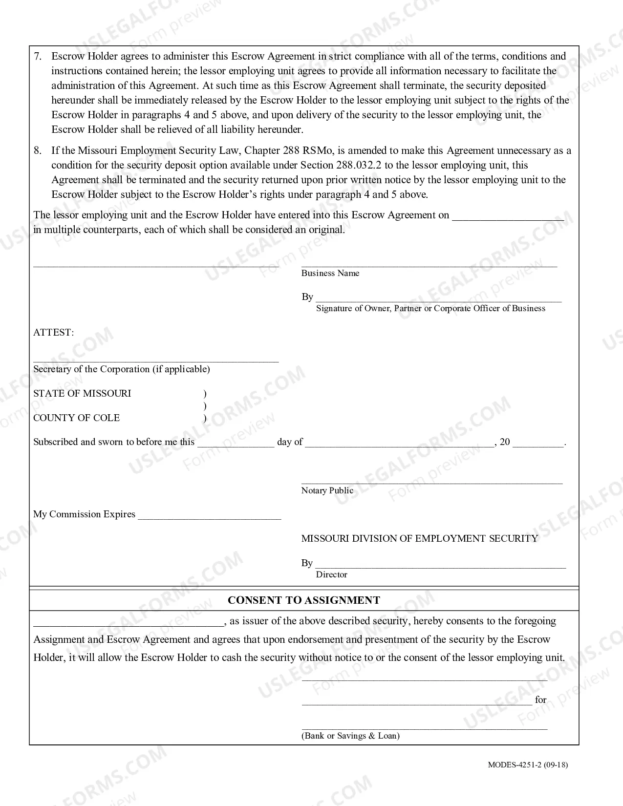 Preview Assignment and Escrow Agreement