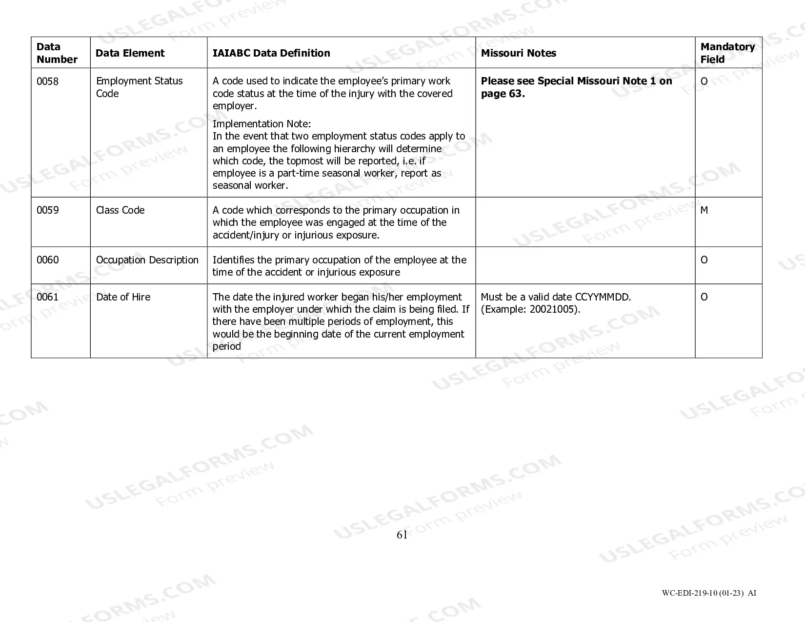 Preview EDI Missouri Data Dictionary