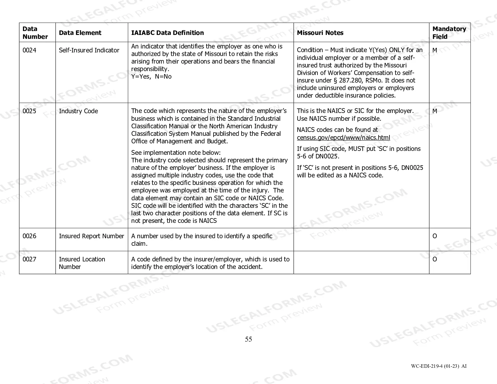 Preview EDI Missouri Data Dictionary