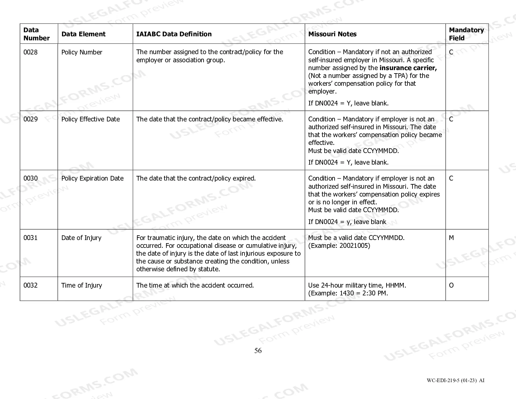 Preview EDI Missouri Data Dictionary