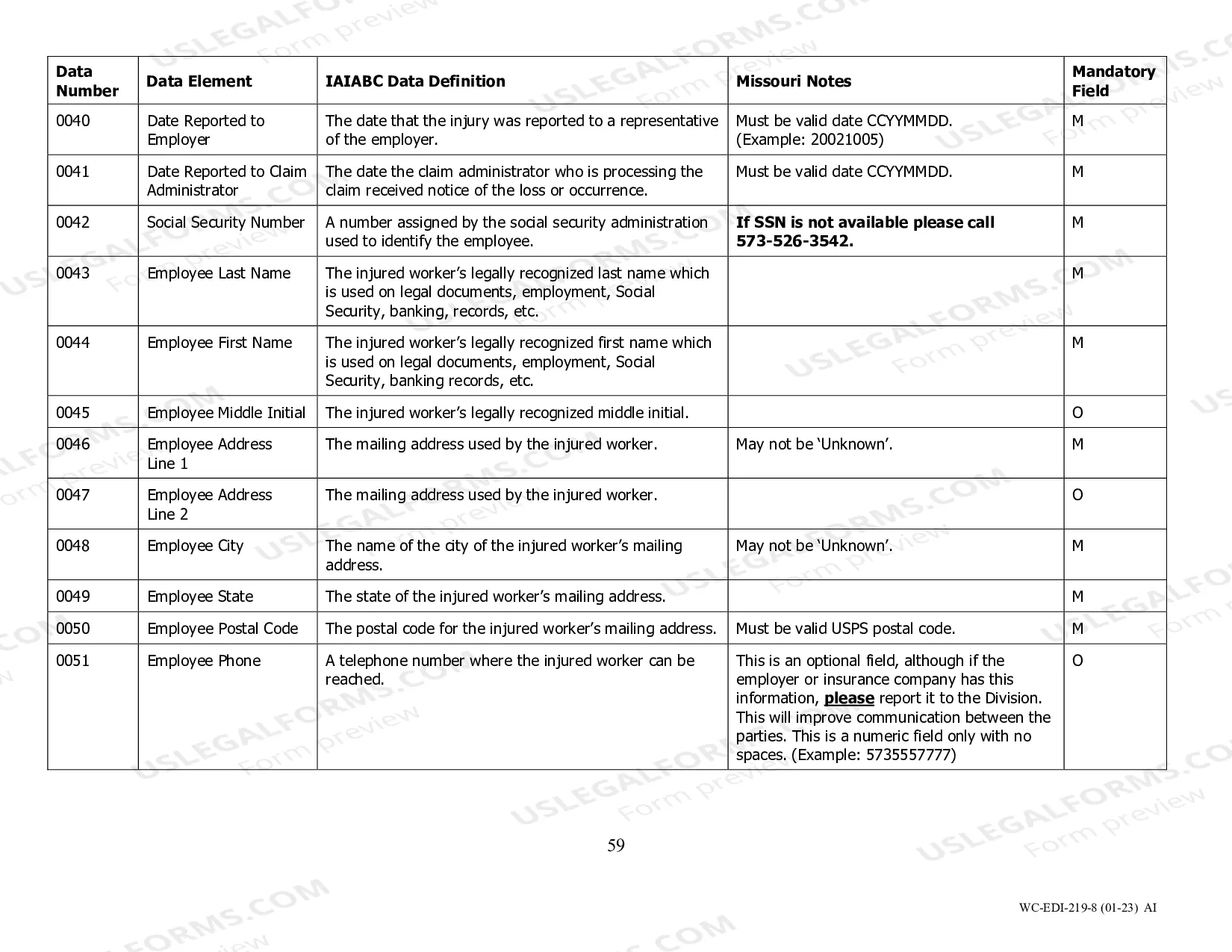 Preview EDI Missouri Data Dictionary