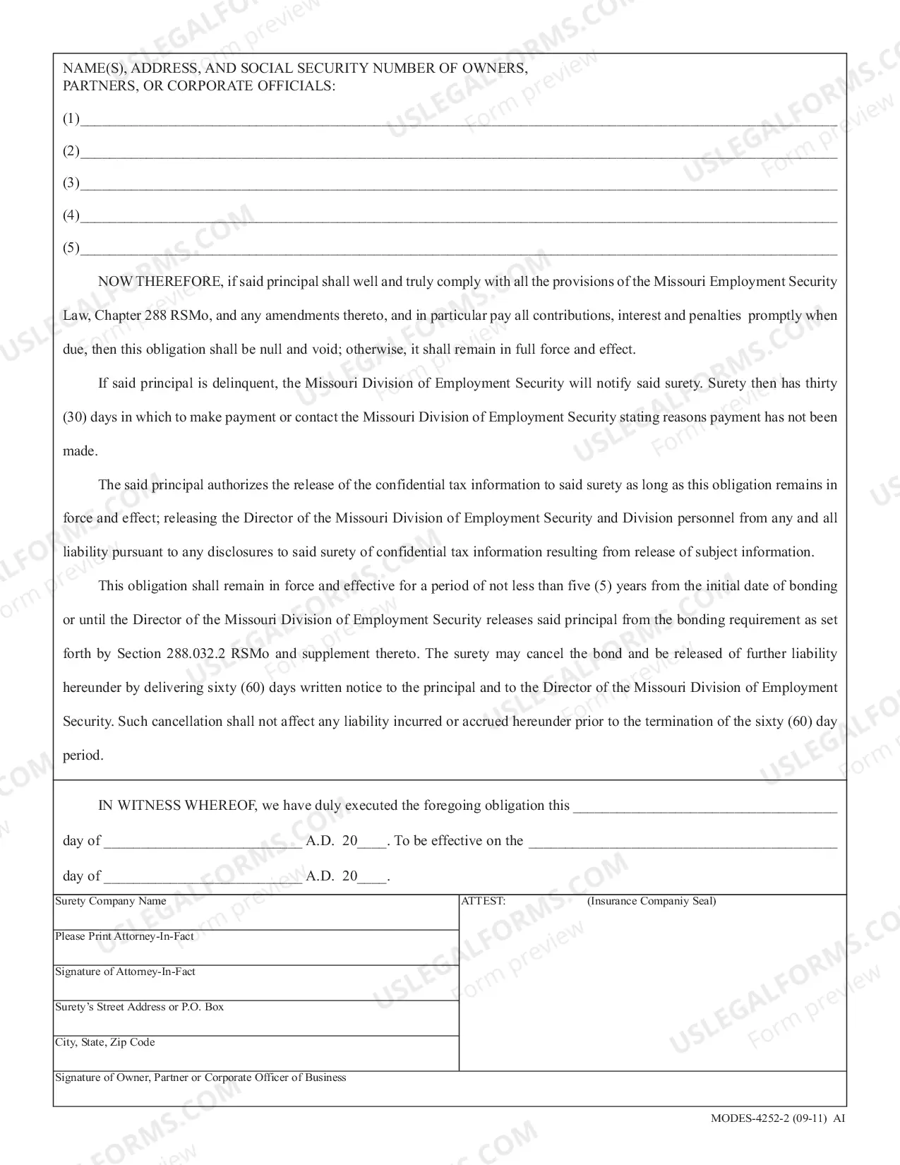 Preview Surety Bond