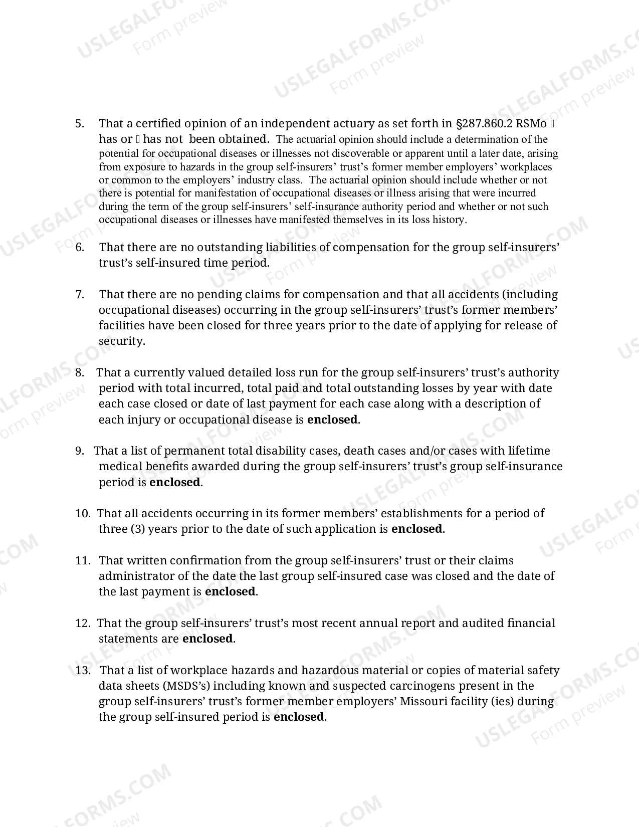 Preview Affidavit for Security Release - Group Trusts