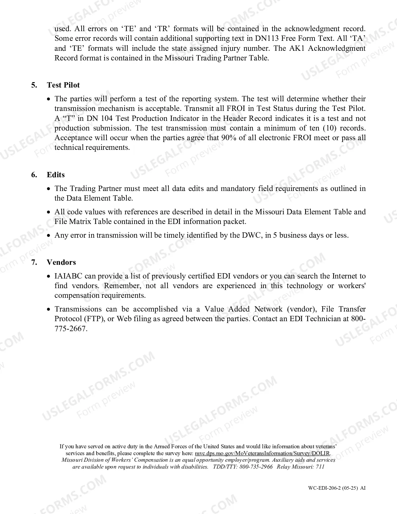 Preview EDI Missouri Specific Requirements