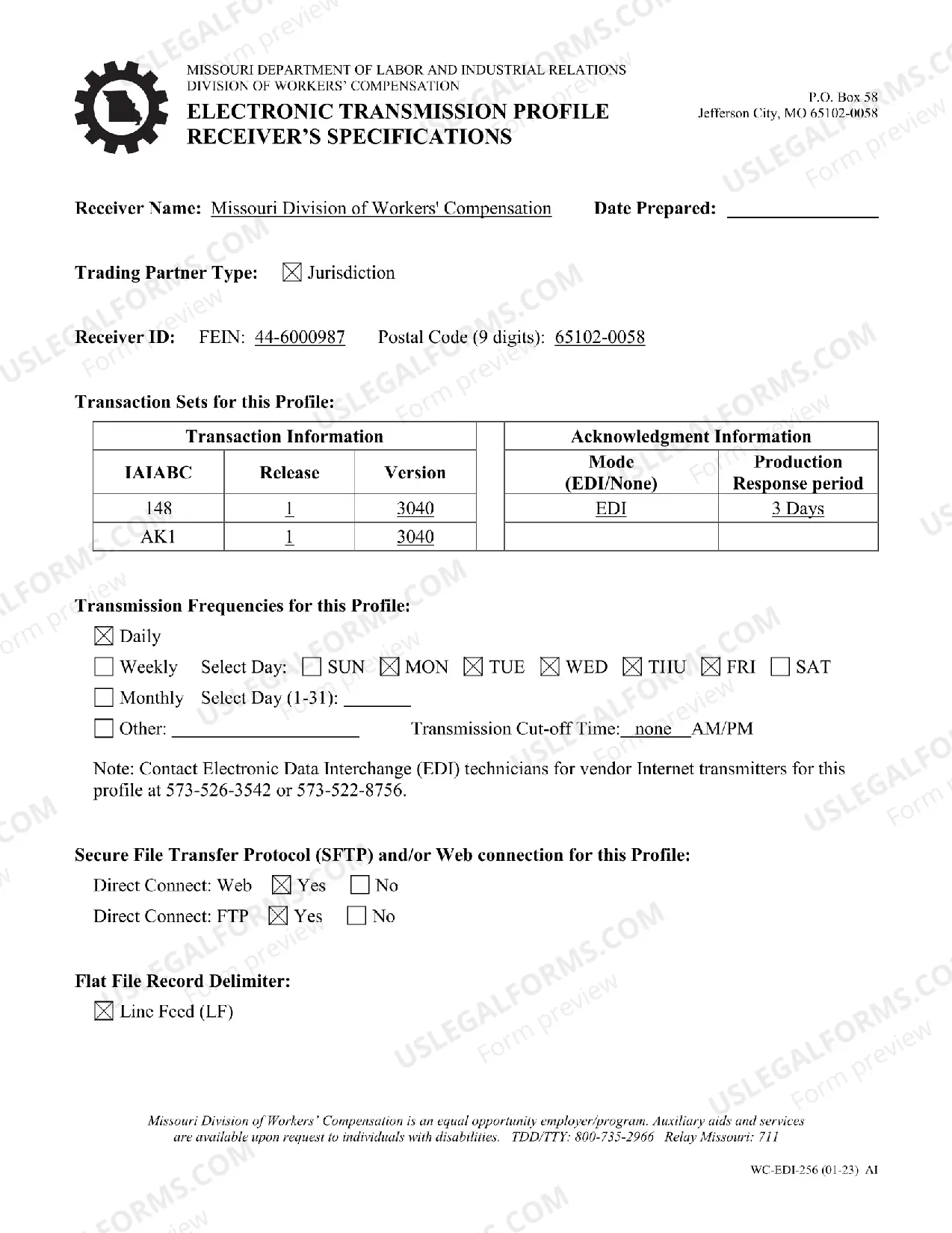 Preview EDI Receivers Specifications