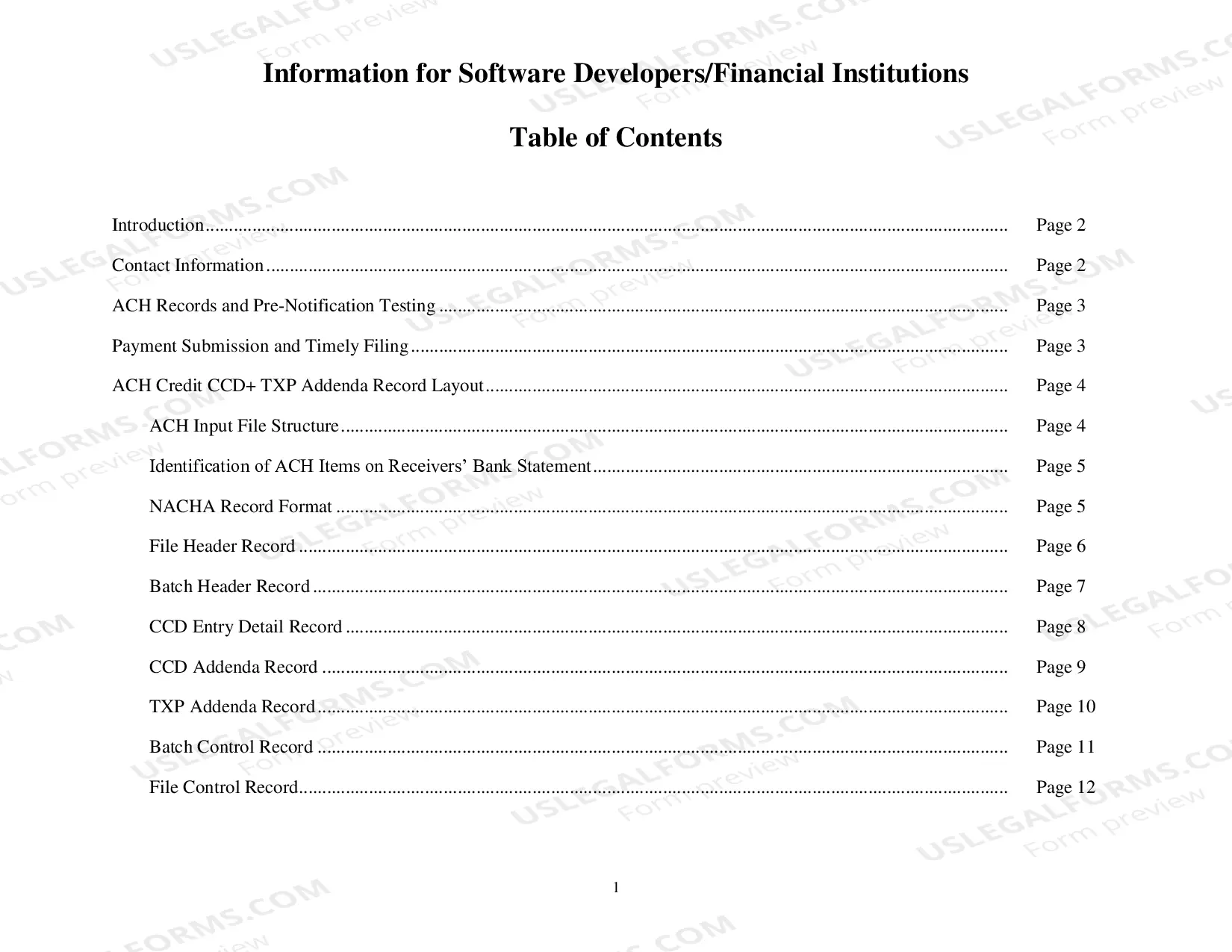 Preview Electronic File Specifications and Record Layout for ACH Credit Payments