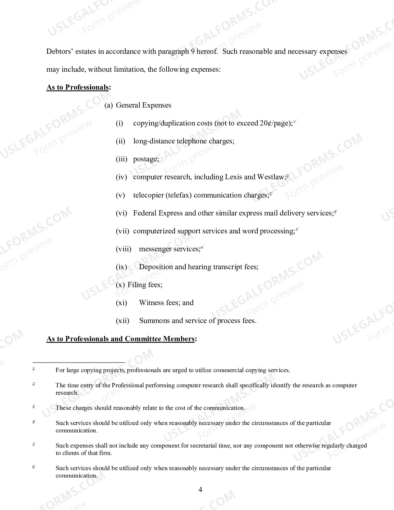 Preview Procedures For Interim Compensation and Reimbursement of Professionals (Standing Order 2)