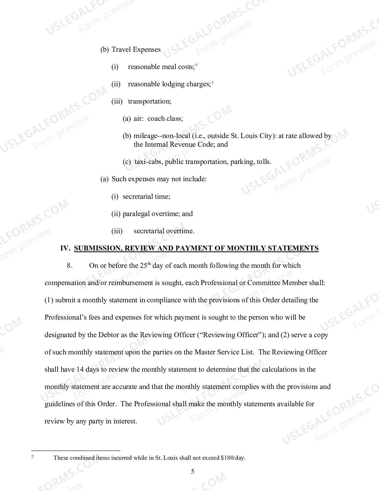 Preview Procedures For Interim Compensation and Reimbursement of Professionals (Standing Order 2)