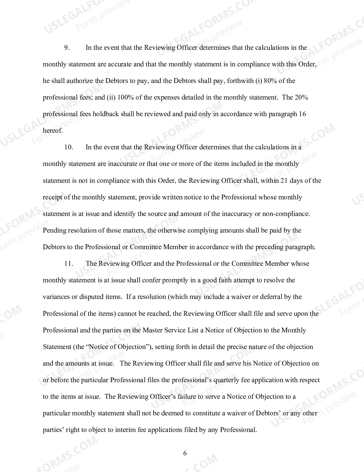 Preview Procedures For Interim Compensation and Reimbursement of Professionals (Standing Order 2)