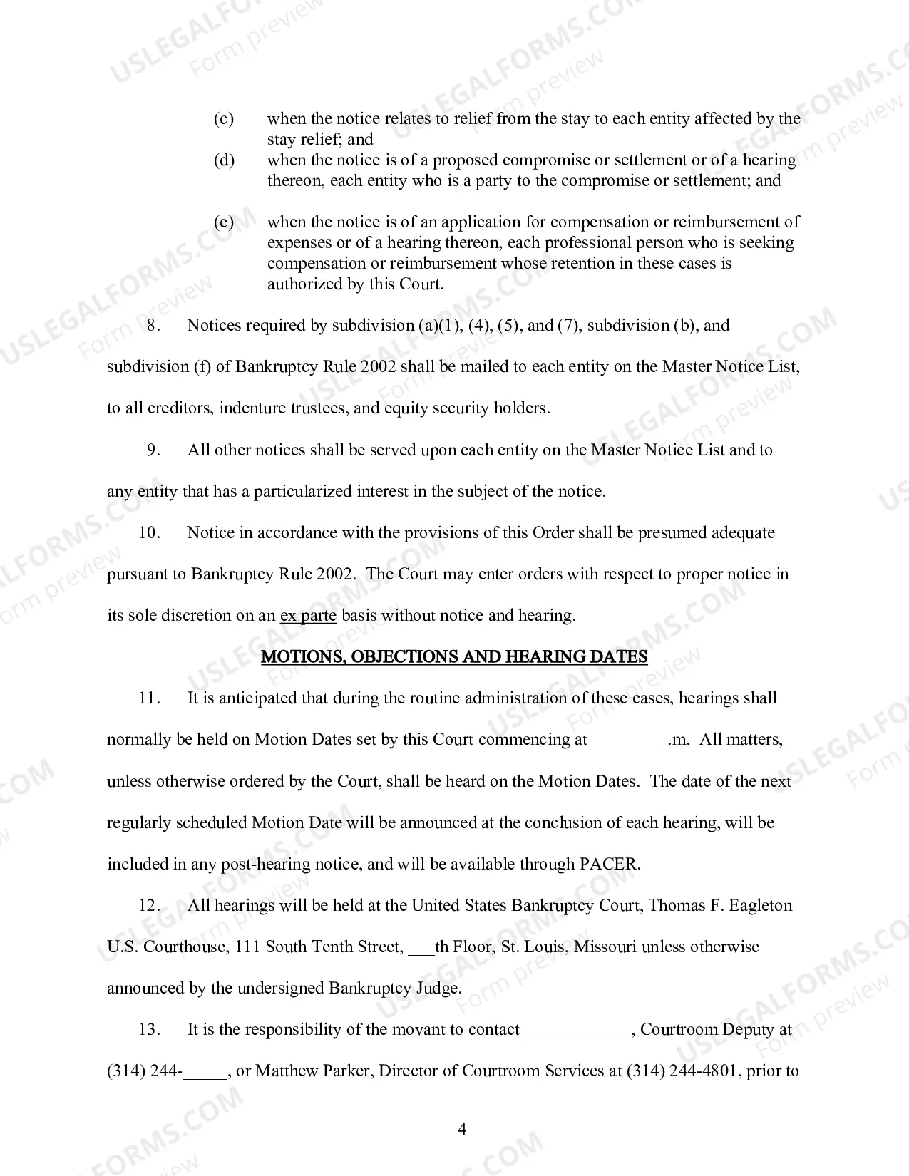 Preview Establishing Notice and Motion Procedures (Standing Order 1)