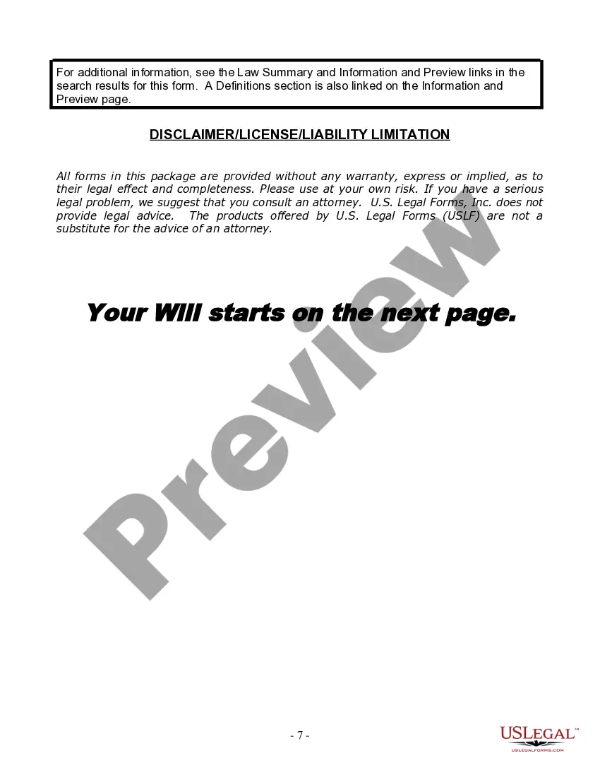 Preview Last Will and Testament for Single Person with No Children