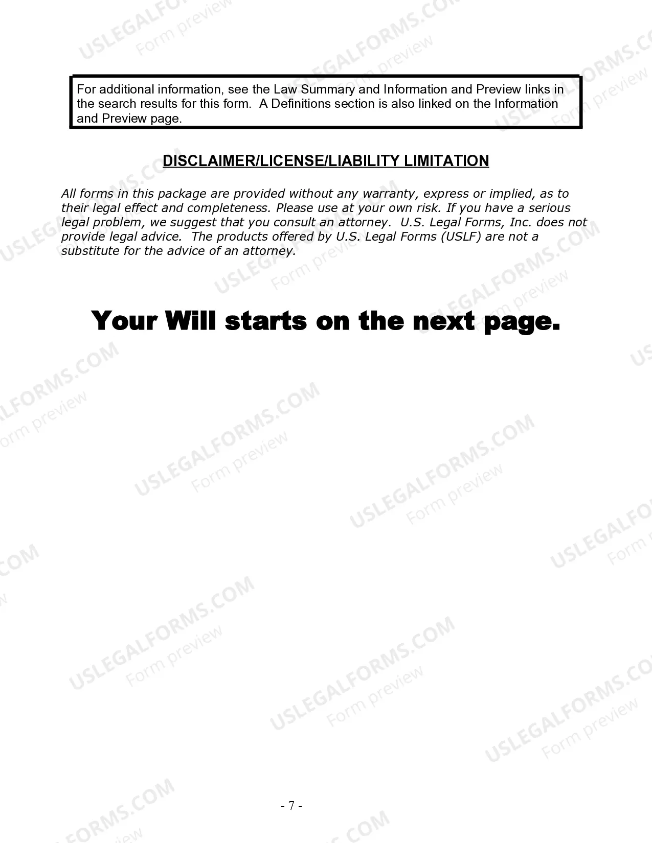 Preview Last Will and Testament for Married person with Minor Children from Prior Marriage