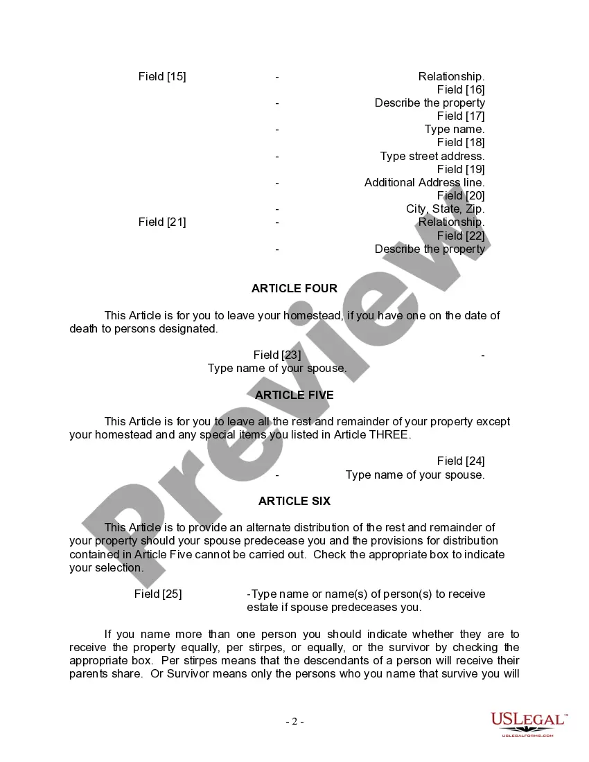 Preview Mutual Wills package with Last Wills and Testaments for Married Couple with No Children
