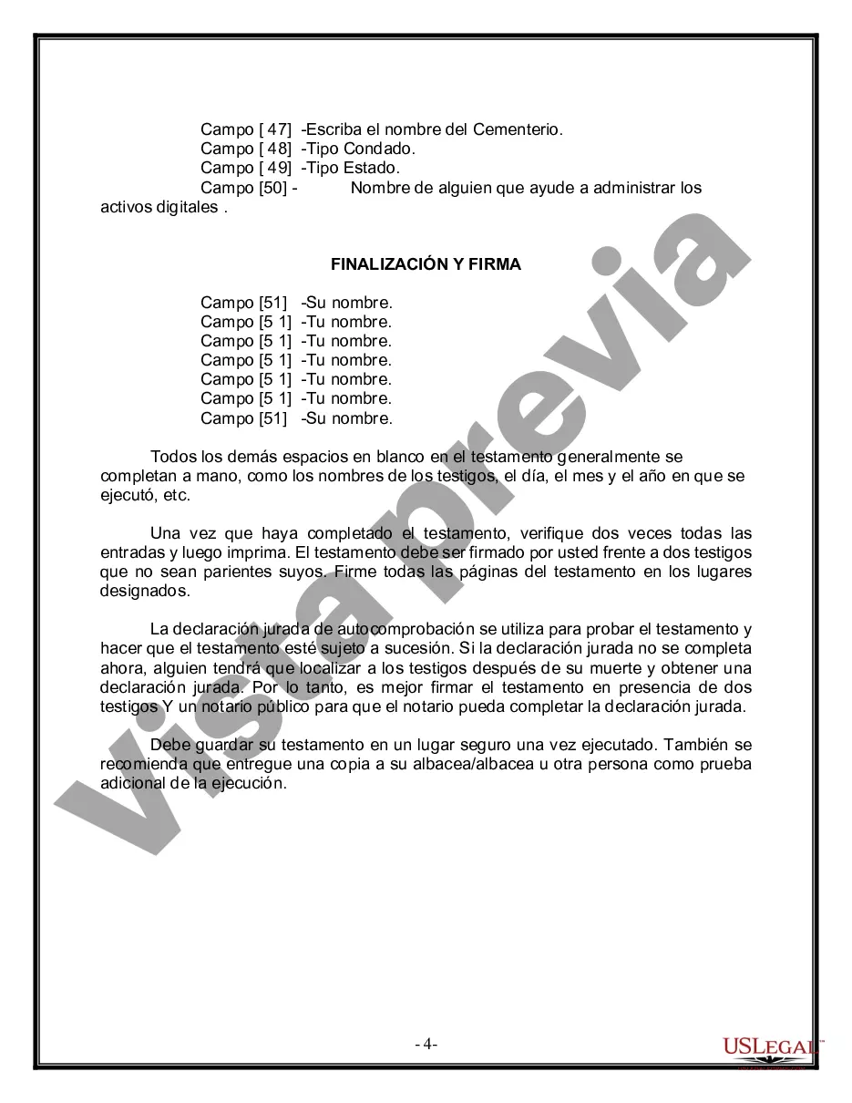 Preview Paquete de Voluntades Mutuas con Últimas Voluntades y Testamentos para Pareja Casada con Hijos Menores