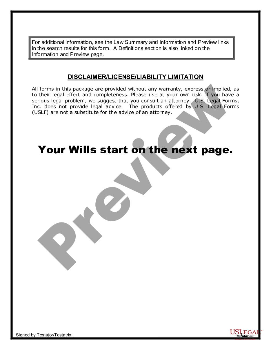 page 6 Mutual Wills Package with Last Wills and Testaments for Married Couple with Minor Children preview