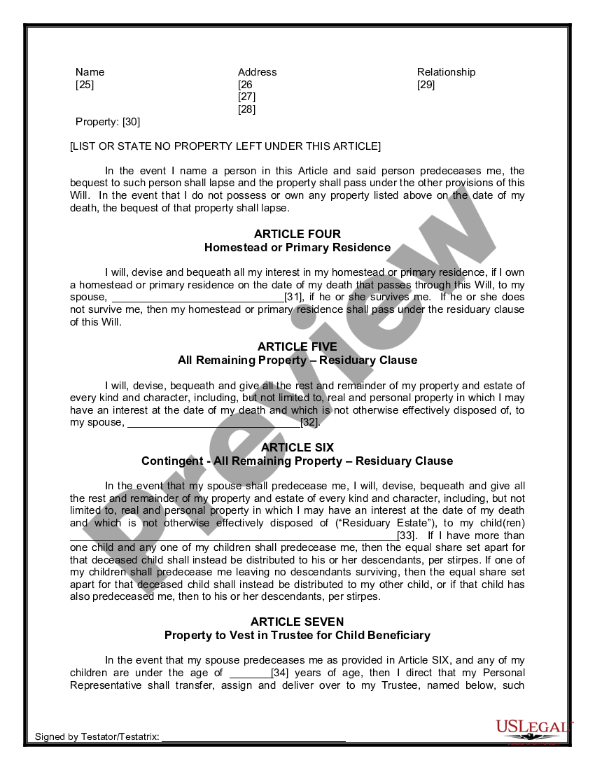 page 8 Mutual Wills Package with Last Wills and Testaments for Married Couple with Minor Children preview
