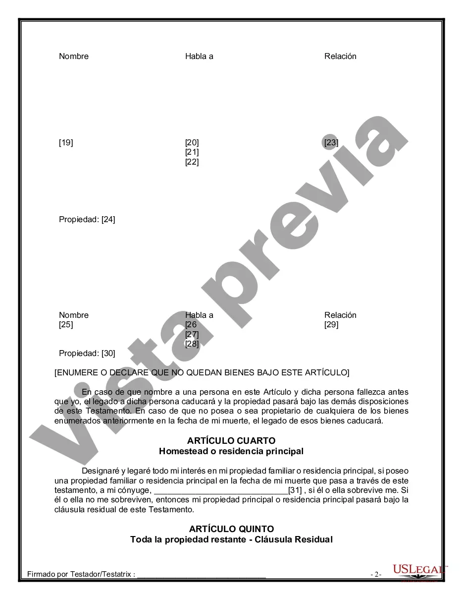 Preview Paquete de Voluntades Mutuas con Últimas Voluntades y Testamentos para Pareja Casada con Hijos Mayores y Menores
