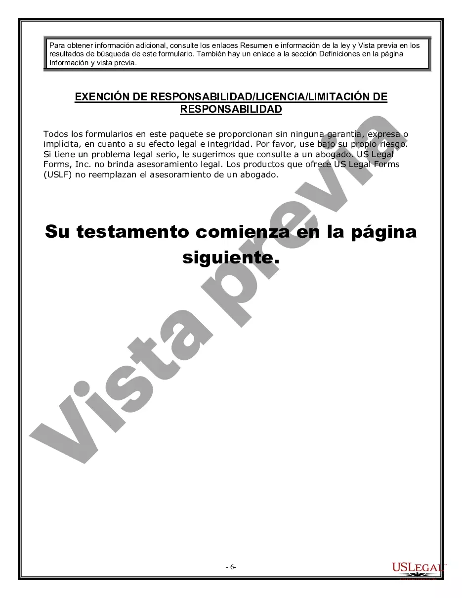 Preview Formulario de testamento y última voluntad legal para viuda o viudo con hijos adultos