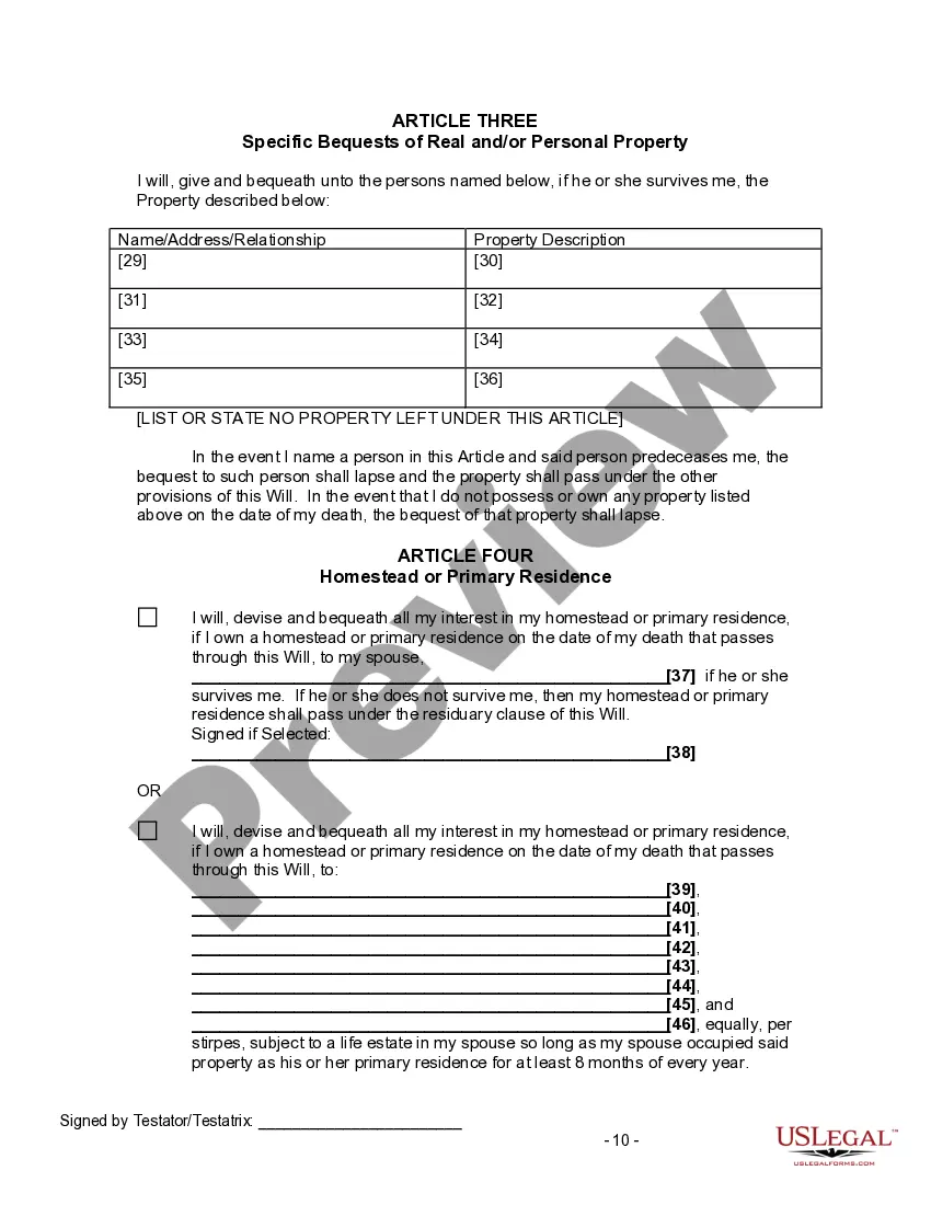 Preview Last Will and Testament for Divorced and Remarried Person with Mine, Yours and Ours Children