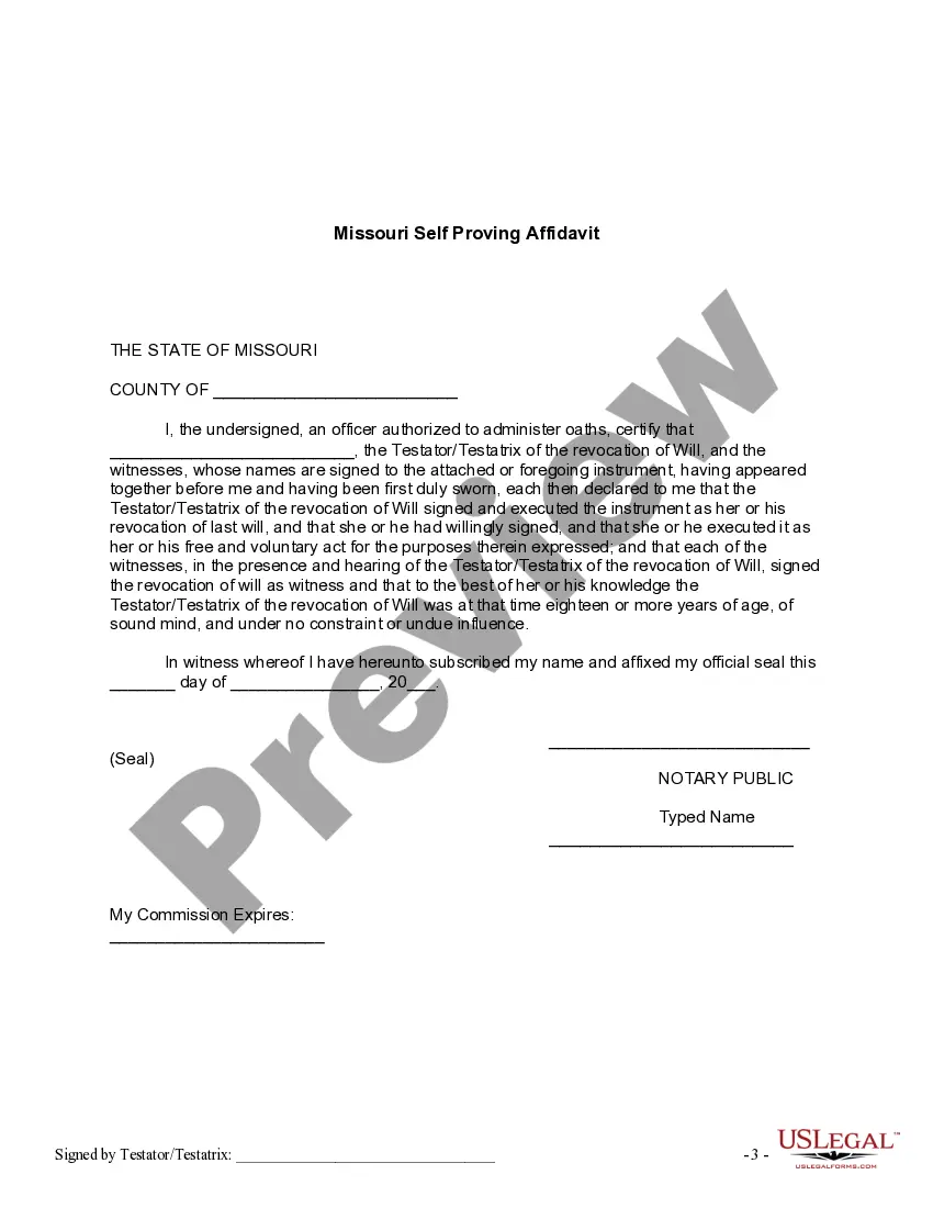 Get Written Revocation of Will Preview Written Revocation of Will