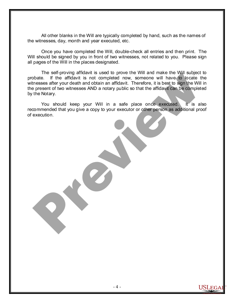 page 3 Last Will and Testament for other Persons preview