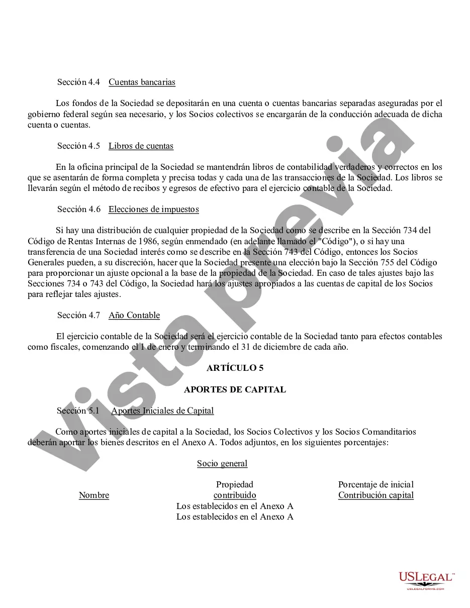 Preview Acuerdo de sociedad limitada