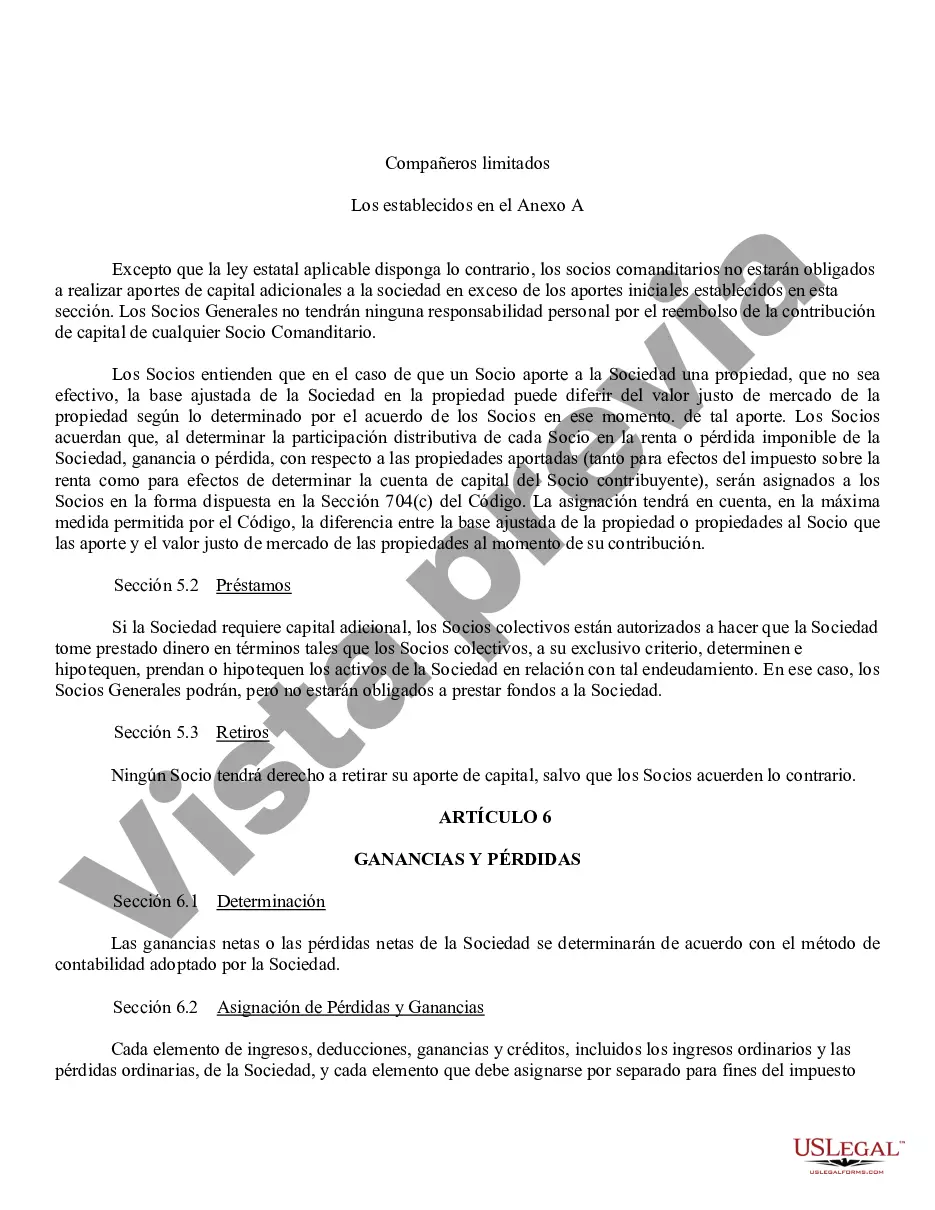 Preview Acuerdo de sociedad limitada