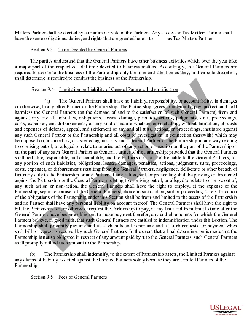Get Limited Partnership Agreement Preview Limited Partnership Agreement