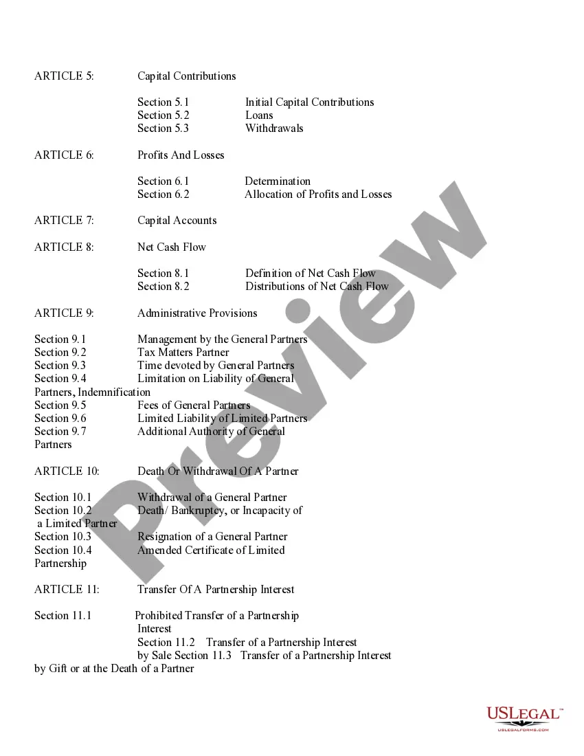 Get Limited Partnership Agreement Preview Limited Partnership Agreement