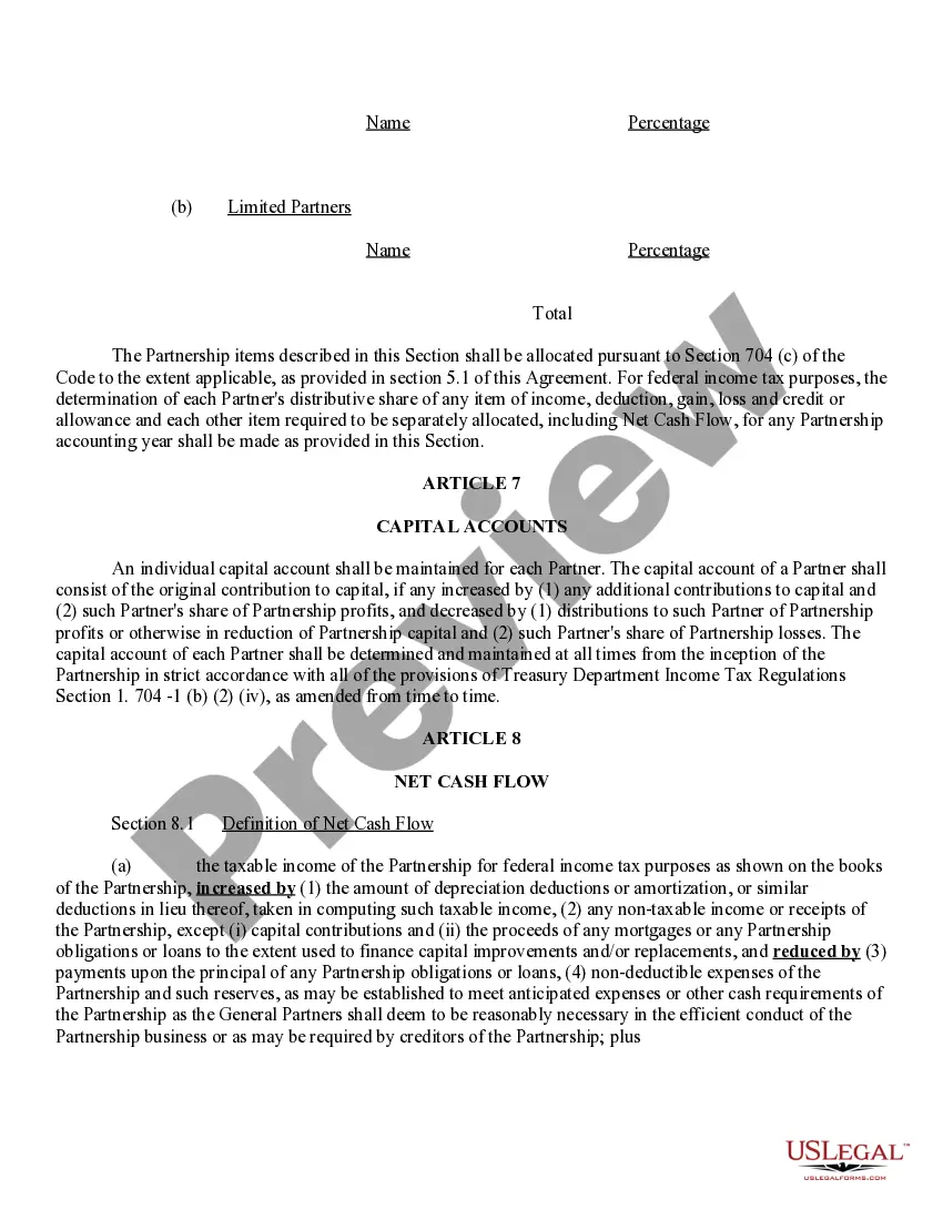 Get Limited Partnership Agreement Preview Limited Partnership Agreement