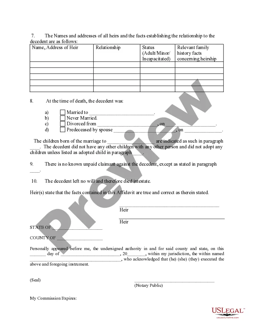 Get Small Estate Affidavit for Estates under $75,000 Preview Small Estate Affidavit for Estates under $75,000