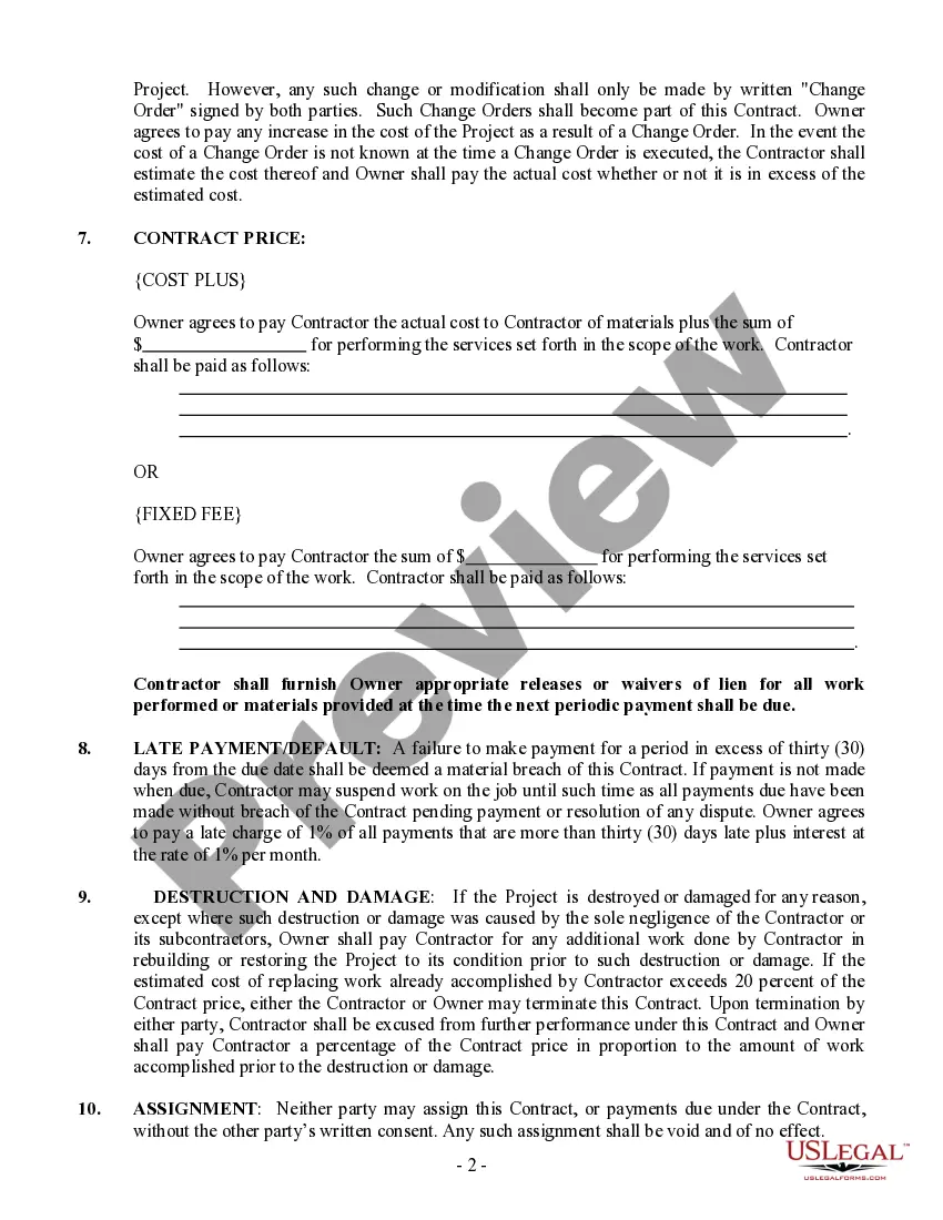 Preview Trim Carpenter Contract for Contractor