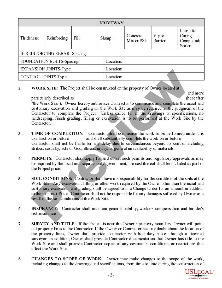 Preview Concrete Mason Contract for Contractor