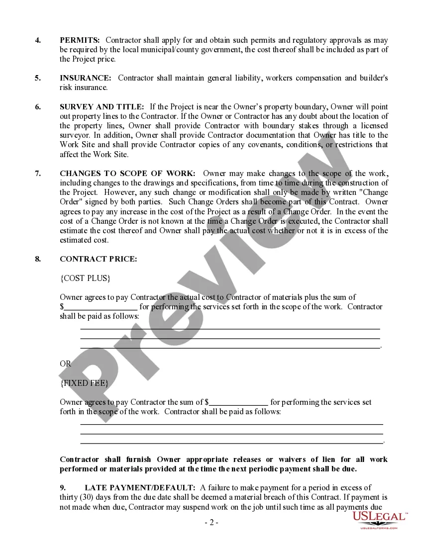 Preview Insulation Contract for Contractor