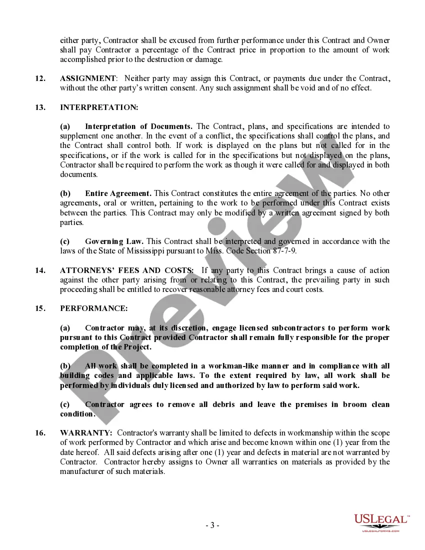 Preview Paving Contract for Contractor