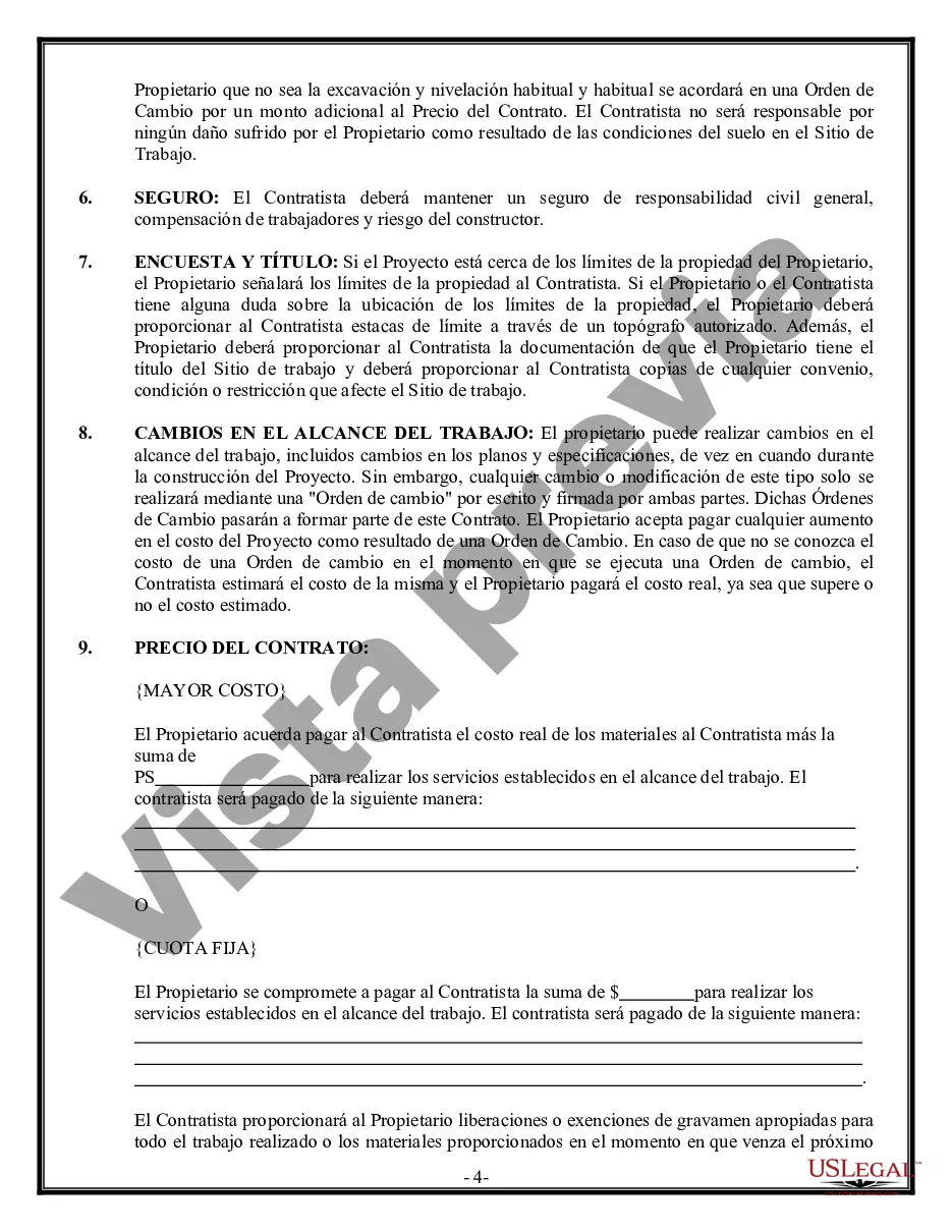 Preview Contrato de plomería para contratista