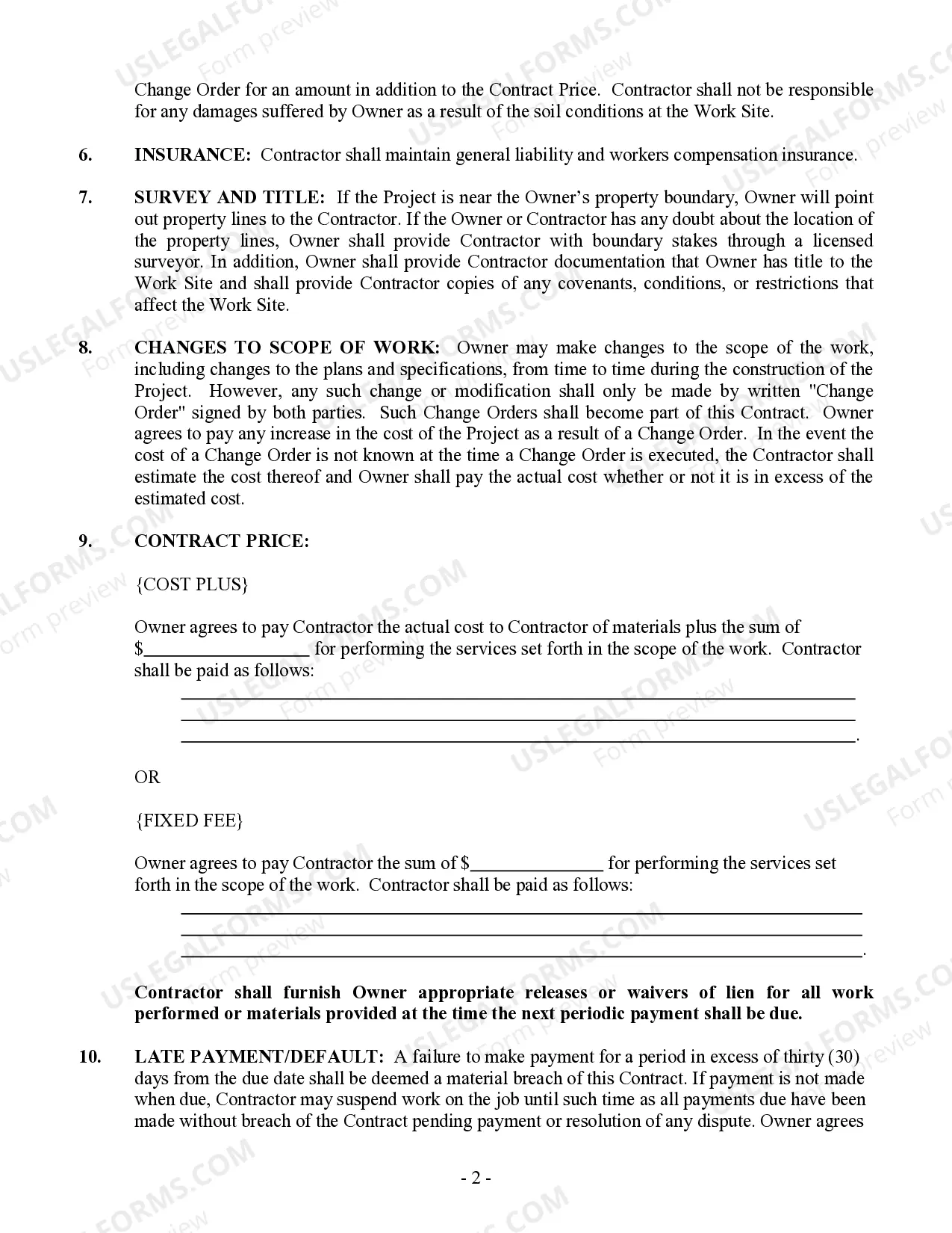 Preview Brick Mason Contract for Contractor