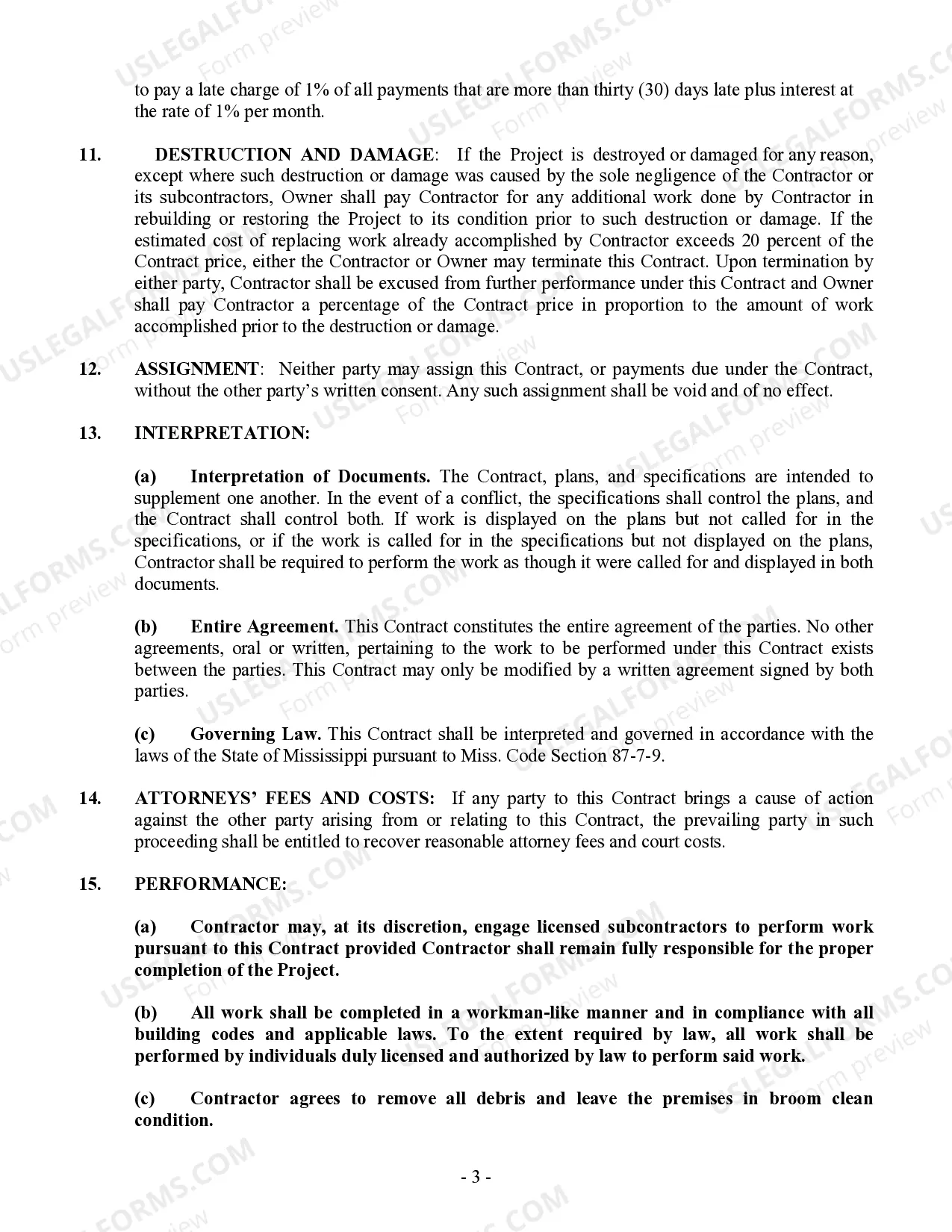 Preview Brick Mason Contract for Contractor