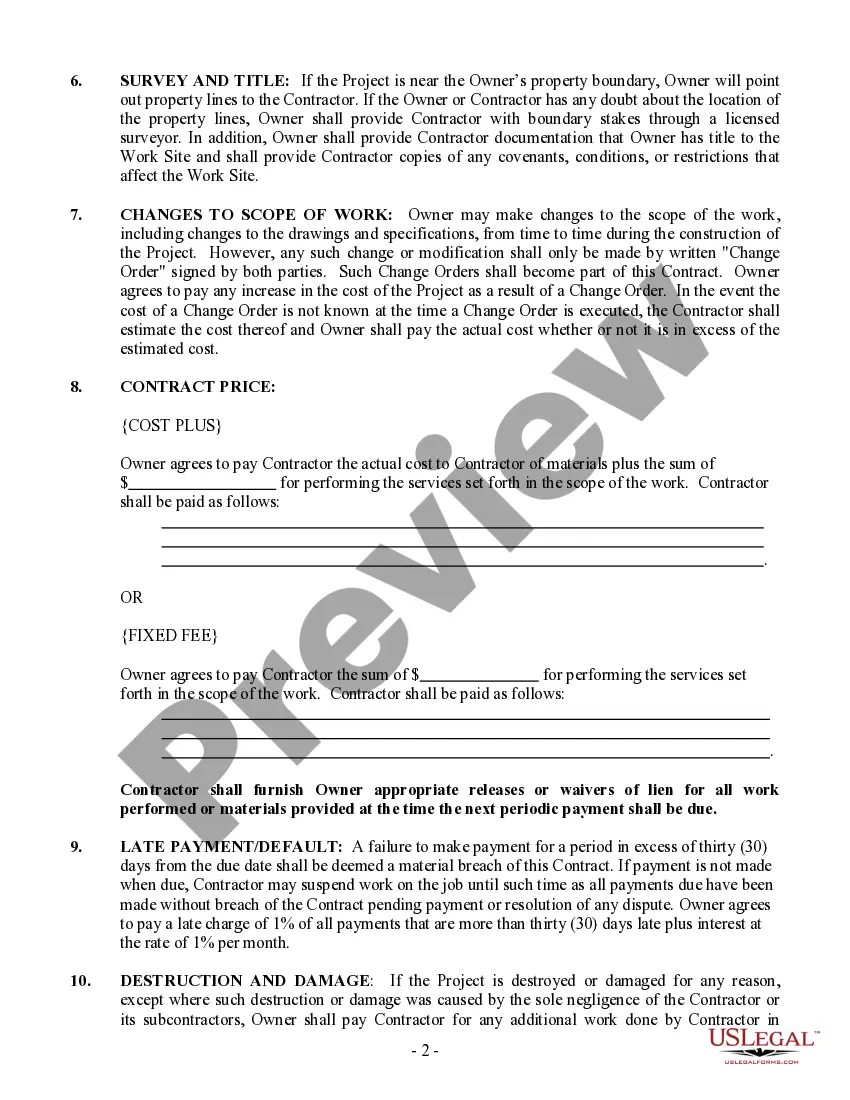 Preview Roofing Contract for Contractor