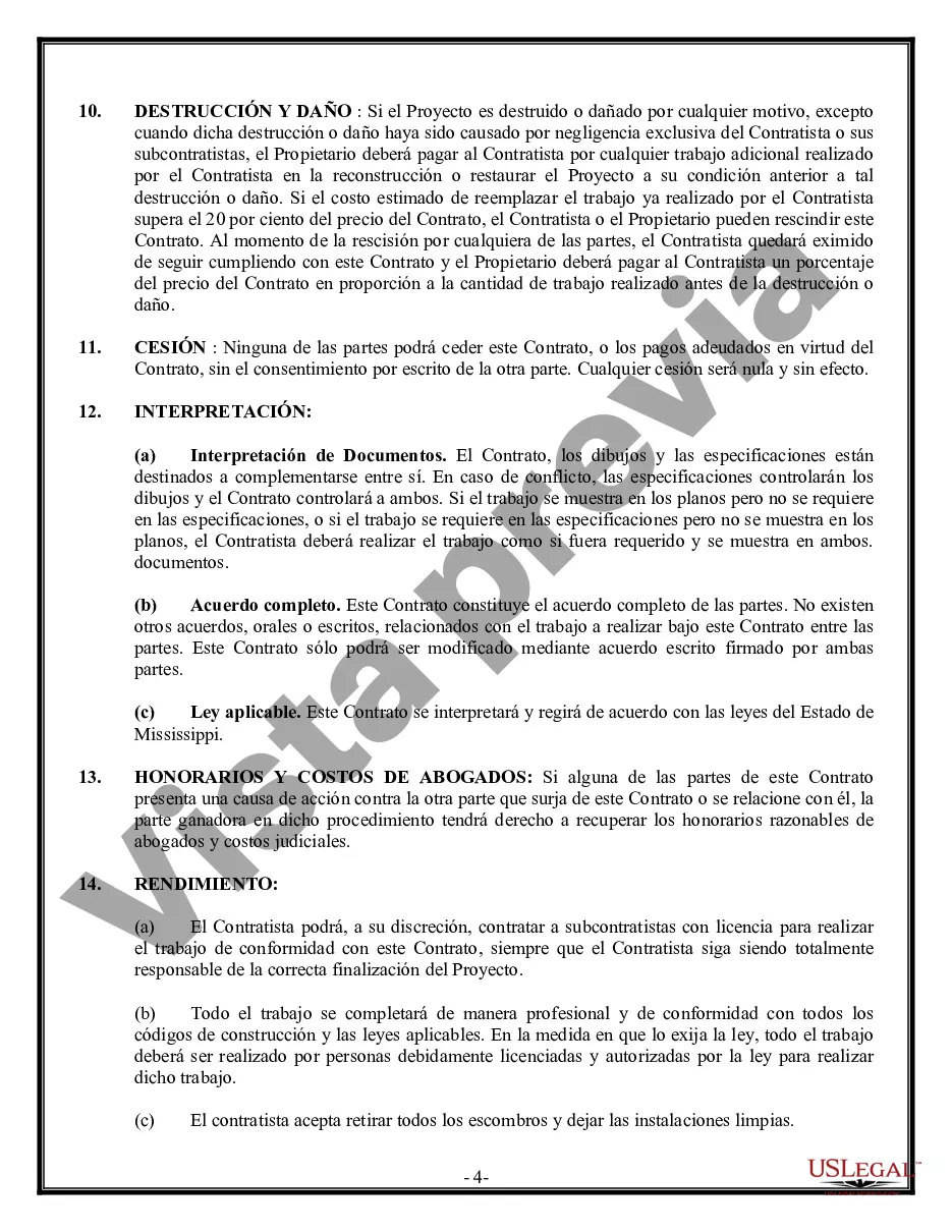 Preview Contrato de paneles de yeso de yeso para contratista