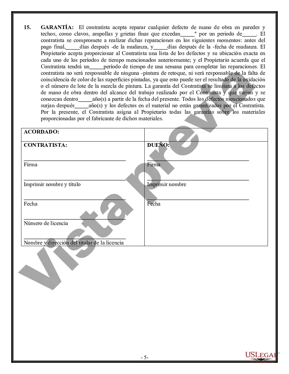 Preview Contrato de paneles de yeso de yeso para contratista