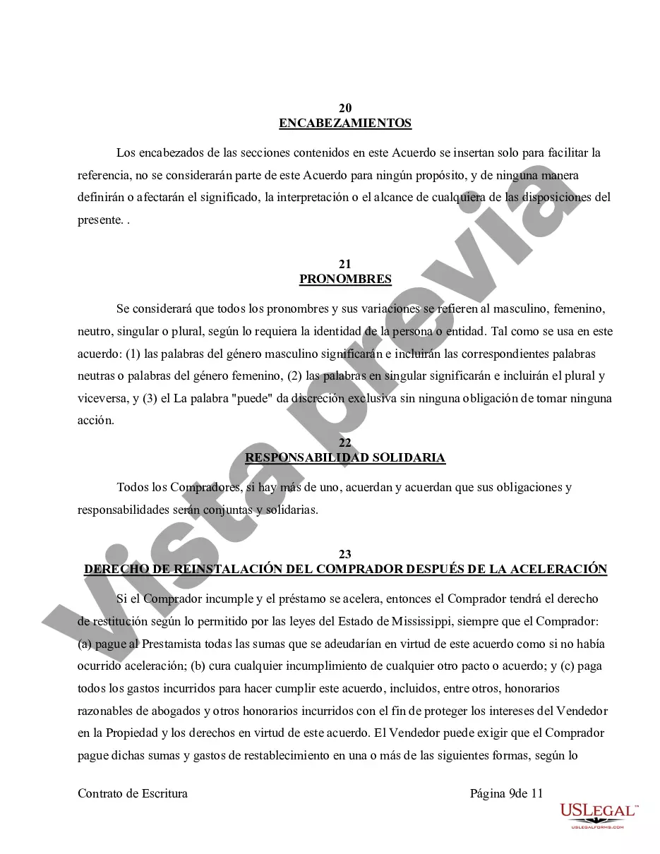 Preview Acuerdo o Contrato de Escritura de Venta y Compra de Bienes Raíces a/k/a Terreno o Contrato de Ejecución