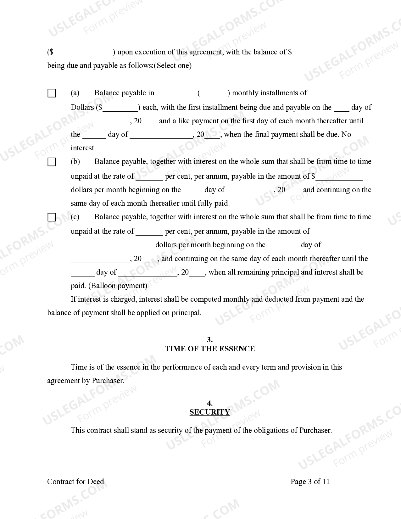 Mississippi Agreement or Contract for Deed for Sale and Purchase of