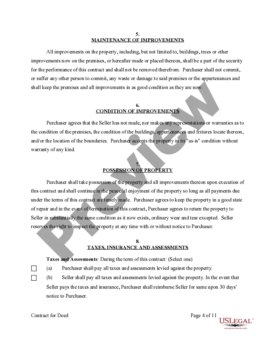 Get Agreement or Contract for Deed for Sale and Purchase of Real Estate a/k/a Land or Executory Contract Preview Agreement or Contract for Deed for Sale and Purchase of Real Estate a/k/a Land or Executory Contract